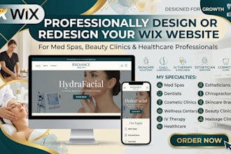design wix redesign wix website for med spa, estheticians, dentist, chiropractor