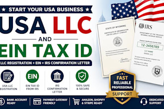 register your USA llc, obtain ein tax id, and irs confirmation letter