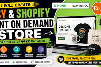 setup printify, printful, gelato for etsy shopify print on demand store