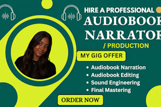 be your female voice over audiobook narrator for acx audible standard