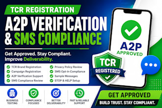 tcr registration, a2p verification and SMS compliance approval