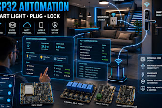 develop smart home iot system smart light smart plug and smart lock using esp32