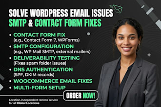 fix wordpress contact form not sending emails and smtp issues