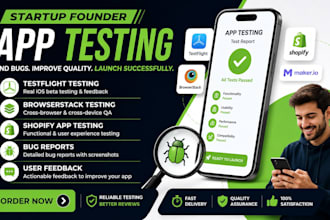 do startup founder app testing testflight testing browserstack and shopify app