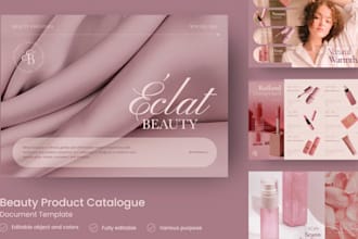 do modern product catalog design beauty and fashion lookbook, product sell sheet