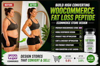build high converting woocommerce store for fat loss, weight loss peptide brands