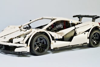 create a custom lego car 3d car model and 3d rendering