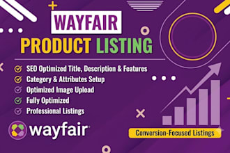 create single, bulk and variation wayfair product listings