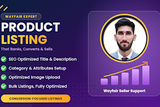 do wayfair product listing with SEO titles and bulk upload