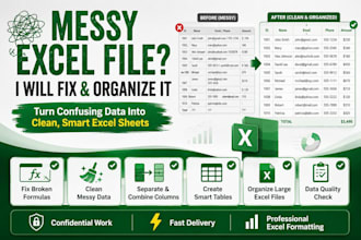 clean, fix and organize your messy excel data