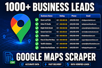 scrape targeted business leads from google maps with emails