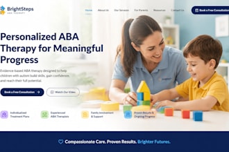 design wix aba therapy website aba clinic pediatric therapy autism therapy site