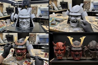 3d print and paint custom anime cosplay dj mask, helmet and prop with shipping