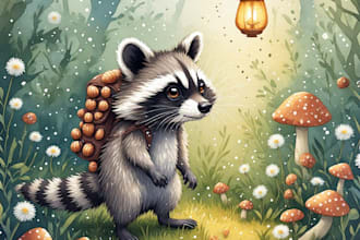 create digital watercolor illustrations for a children book