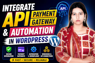 integrate API, payment gateway and automation in wordpress