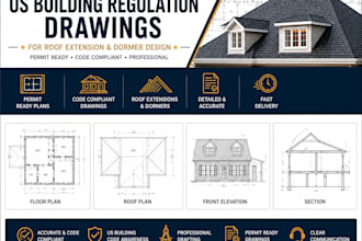 prepare US building regulation drawings for roof extension and dormer design