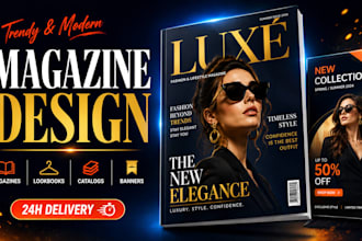 design product catalog, sell sheet, magazine layout brochure, menu product flyer