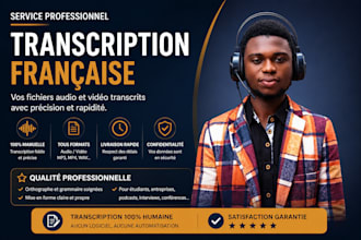 do french audio and video transcription