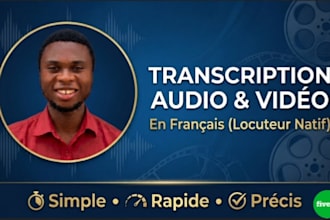 do french audio and video transcription
