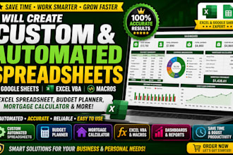 create custom automated google spreadsheet, excel vba, excel spreadsheet, macros