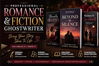 ghostwrite a romance, fiction, or contemporary ebook
