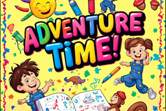 design kids activity book and worksheets book cover