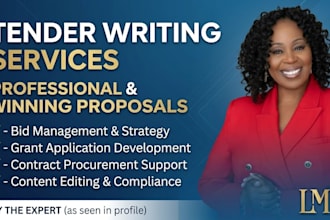 be your expert bid proposal, rfp response and government tender writer
