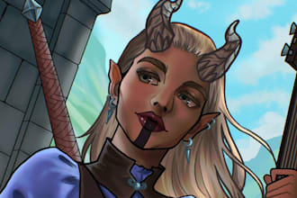 draw your dnd, pathfinder or tabletop rpg fantasy character