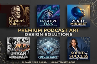make a handmade 3d cartoon typography logo podcast merchandise cover design
