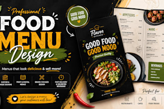 design restaurant menu card food flyer poster price list digital menu