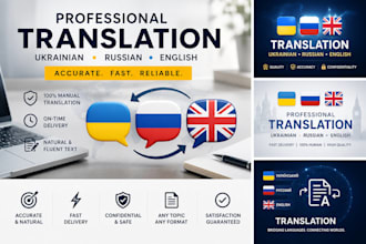 professionally translate english, russian, and ukrainian