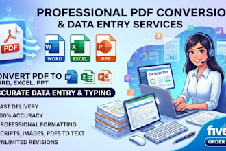 do data convert to pdf or to word and excel, ppt, data entry