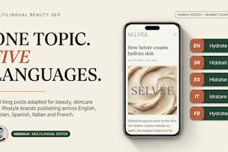 write multilingual SEO blog posts in english serbian spanish italian french