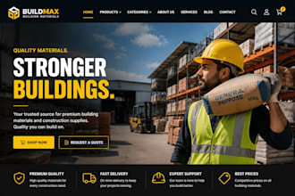 design wix building materials website squarespace construction supply website