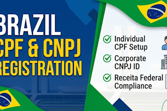 obtain your brazil cpf tax id, cnpj business registration, and tax compliance