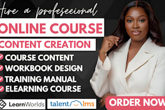 create course content, curriculum, training course, training manual, workbook