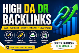 build high da DR SEO backlinks to improve your website authority