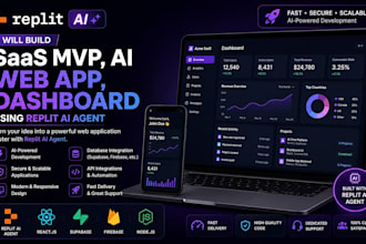 build saas mvp, ai web app, dashboard using replit ai agent