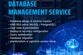 design, setup and optimize your mysql or postgresql database on AWS rds