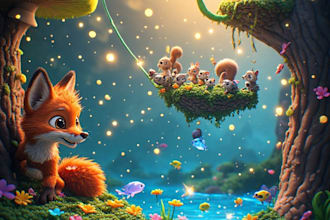 draw ai children book illustration and 3d book illustrations