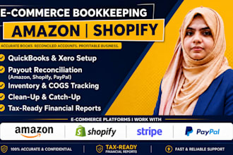 ecommerce, amazon, shopify bookkeeping, accounting in quickbooks online, xero