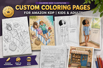 design adult coloring book kids coloring book for amazon kdp coloring book pages
