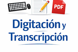 digitación rápida y precisa de documentos en word o PDF