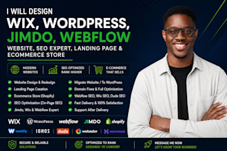 design wix website webflow wordpress jimdo seo landing page ecommerce