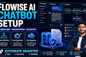 setup flowise ai chatbot, langchain agent and automation workflow