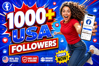 provide 1000 real USA facebook followers for profile or page