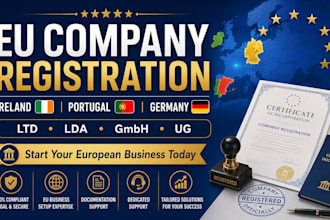 register your eu company in ireland, portugal, germany with compliance support