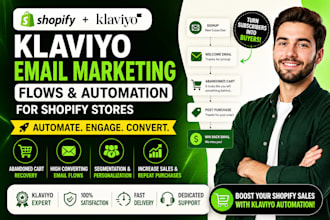 setup email marketing flow and shopify email automation in klaviyo
