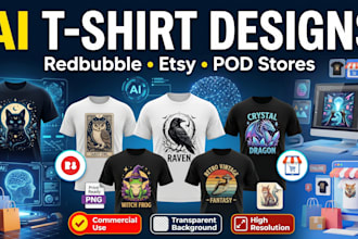 create 15 bulk t shirt design for teespring,merch, redbubble