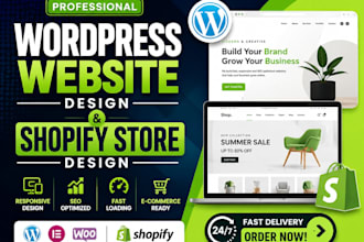 shopify store design redesign wordpress elementor pro ecommerce website design